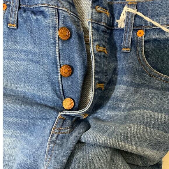 Madewell Jeans Womens 28 Slim Wide Leg Crop Button Fly Mid Wash Streetwear Denim - Picture 8 of 16